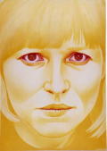 lut tve (Yellow faces), 1998, olej na pape, 5274 cm, P.S.
