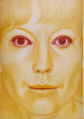 lut tve (Yellow faces), 1998, olej na pape, 5274 cm, R.K.