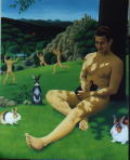 Krlci (Little Rabbits), 1999, olej  120150 cm